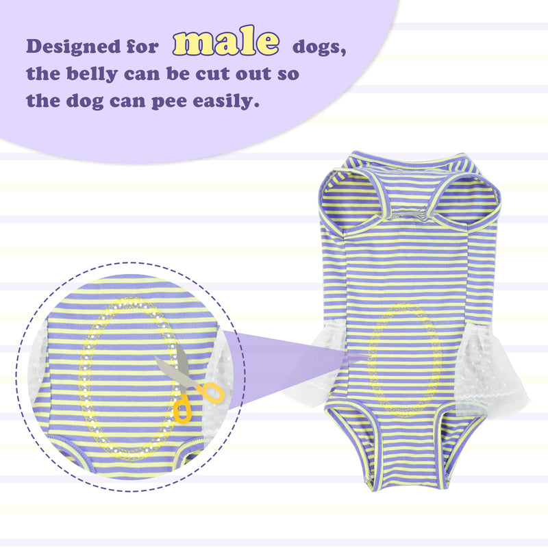 Dog Recovery Suit, Professional Surgical Snugly Shirt after Surgery for Male Female Dogs And Cats, E Cone Collar Alternative, Anti Licking Biting Bodysuit Abdominal Wounds Bandages for Skin Diseases X-Small Purple - PawsPlanet Australia