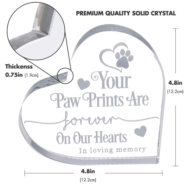 Hotme Pet Loss Gifts, Crystal Memorial Heart for Loss of Dog or Cat Sympathy Gifts, Dog Memorial Gifts, Cat Memorial Gifts, Pet Bereavement Gift, Dog Remembrance Gift - PawsPlanet Australia