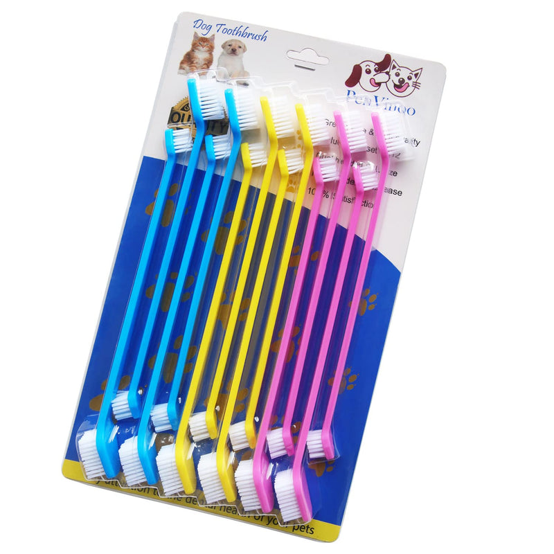 Pet Dog Soft Toothbrush Dog Toothbrush Finger Toothbrush pet Toothbrush Small to Large Dogs (12 Head Toothbrush) 12 Pcs-dual End Toothbrushes - PawsPlanet Australia