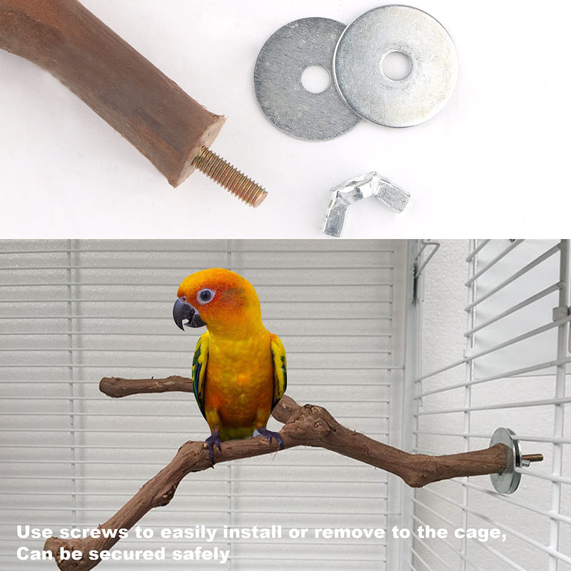 Bird Perch Stand Toy Set Natural Wooden Parrot Stand Branch Paw Grinding Stick Bird Exercise Training Climbing Toys for Bird Cage Accessories Wooden 4PCS - PawsPlanet Australia