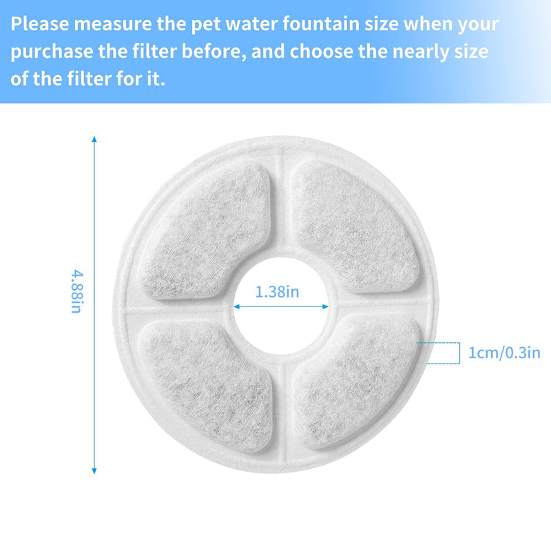 Replacement Filters for Cat Fountain | Guarm Cat Water Fountain Filters | Pet Water Fountain Filters | Pet Water Filter for Cat, Dog Fountain| Made of Activate Carbon and PP Cotton (8pcs) 8pcs - PawsPlanet Australia
