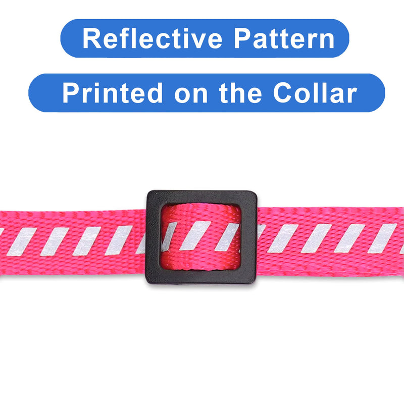 Pawtitas Reflective Cat Collar for Road Traffic with Safety Buckle and Removable Bell Cat Collar Kitten Collar Pink Cat Collar Reflective Traffic 🚦Pink - PawsPlanet Australia