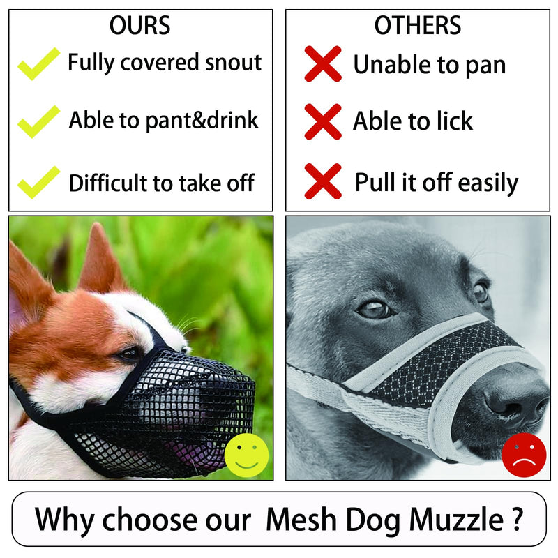 Muzzle Dog Muzzle for Dogs, Dog Muzzle Soft and Comfortable Breathable Pet Mask Dog Training Muzzle for Small, Medium and Large Dogs (M, Black) - PawsPlanet Australia
