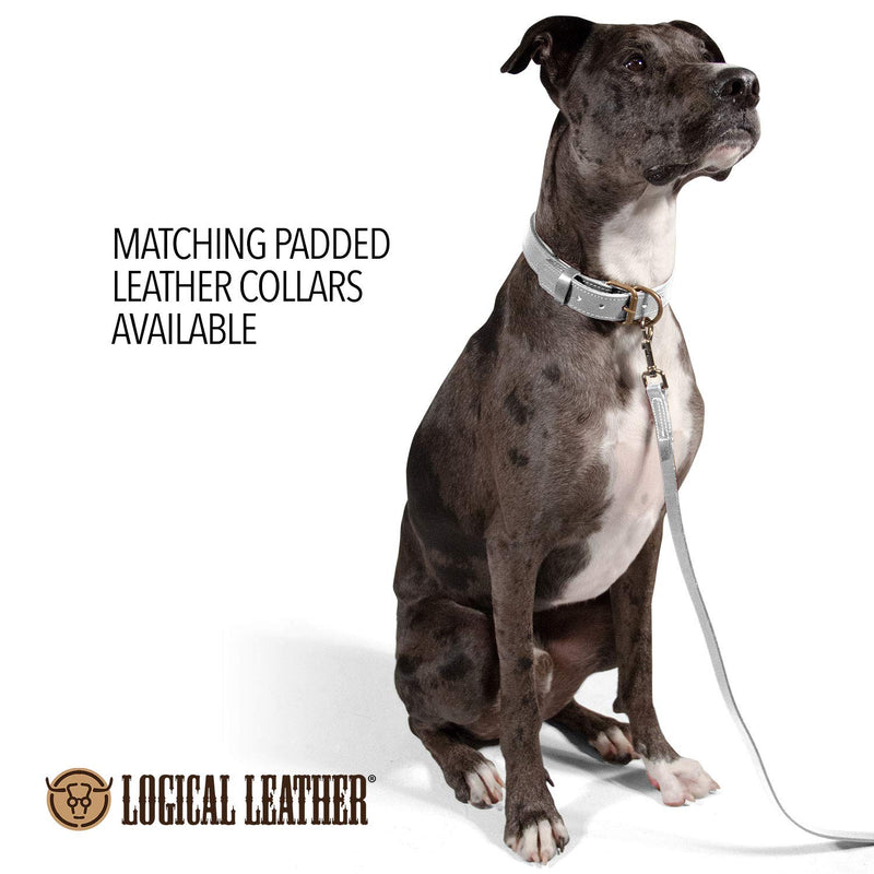 [Australia] - Logical Leather Dog Training Leash - Full Grain Leather Lead for Large Dogs 6 Foot White 