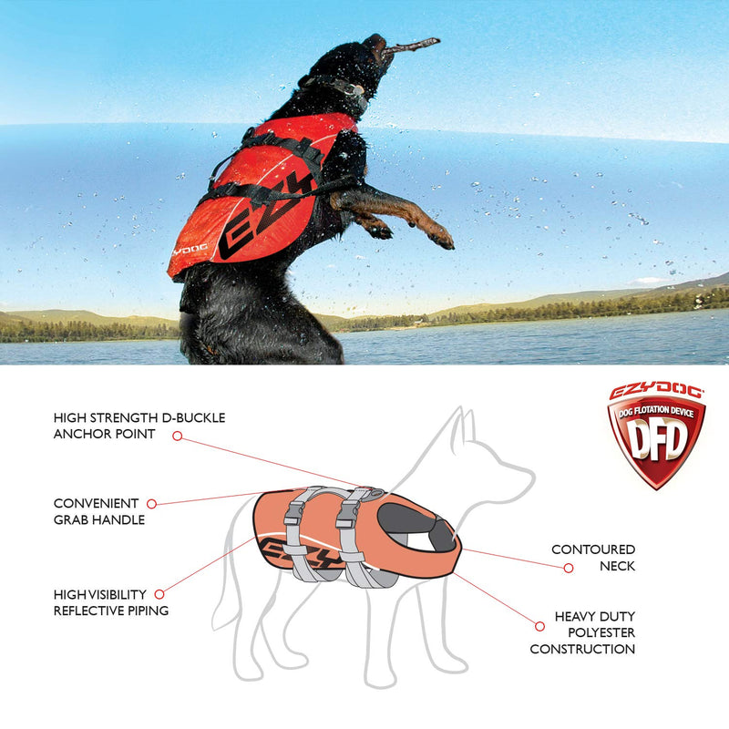 [Australia] - EzyDog Doggy Flotation Device Dog Life Vest Jacket (DFD) X-Small Red 