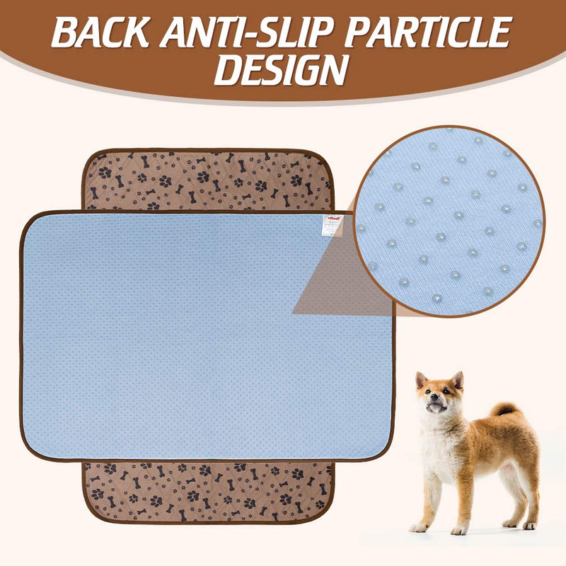 [Australia] - Waterproof Dog Food Mat Non-Slip - 2 Pack Dog Bowl Mat Absorbent Pet Feeding Mats Washable Pee Pads for Puppies Cats, Bone & Paw Pattern 35.4" X 23.6" 