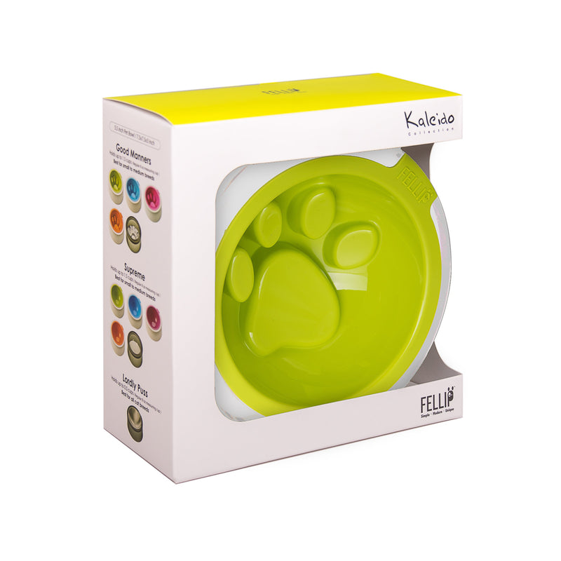 Mix 'n' Match FelliPet Kaleido Slow Feed Dog Bowl, Medium Lime - PawsPlanet Australia