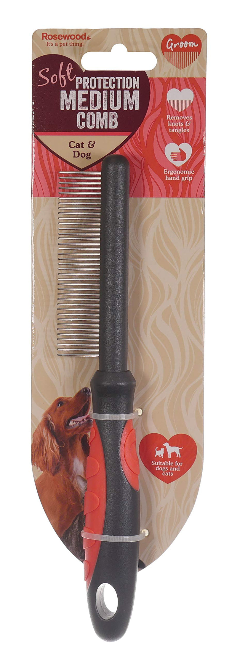 Rosewood Soft Protection Salon Grooming Comb, Medium - PawsPlanet Australia