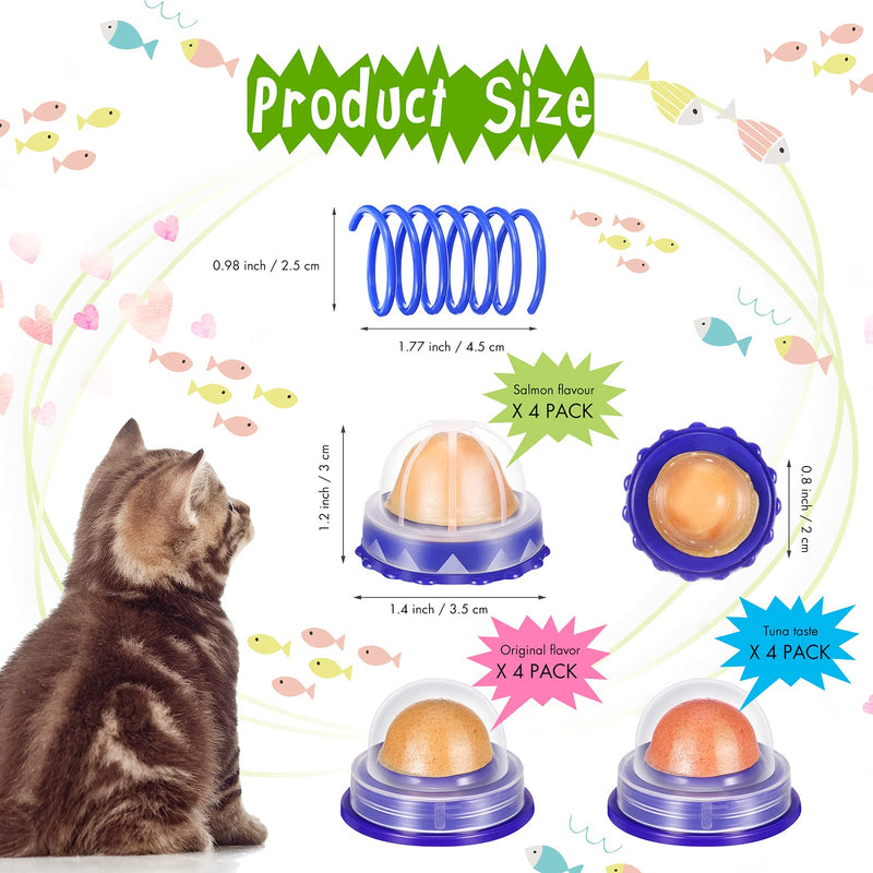 28 Pieces Cat Snack Candy Ball Cat Treats Candy Ball Cat Licking Candy Kitten Licking Sweet Ball Cat Licking Sugar Ball with Pet Wide Plastic Colorful Springs Cat Spring Toys Original, Salmon, Tuna - PawsPlanet Australia