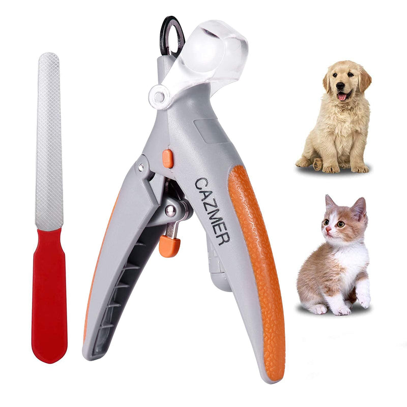 CAZMER Dog Nail Clippers with Trimmer, 5X Magnification Pet Nail Clipper Safe with LED Light, Professional Nail Clippers Great for Puppies, Medium Dogs and Cat - PawsPlanet Australia