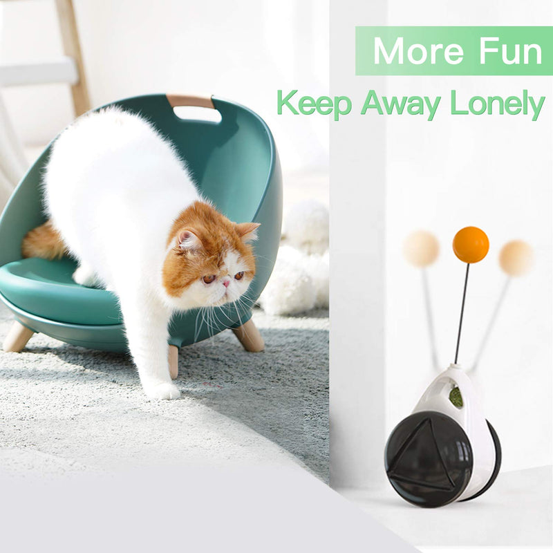 [Australia] - WOSTEE Cat Toys Kitten Toys for Indoor Cats, Interactive Catnip Toys with 180 Degree Self Rotating Ball Toy, Balance Swing Toy for Cat Kitty Exercise Chasing Puzzle Toys 