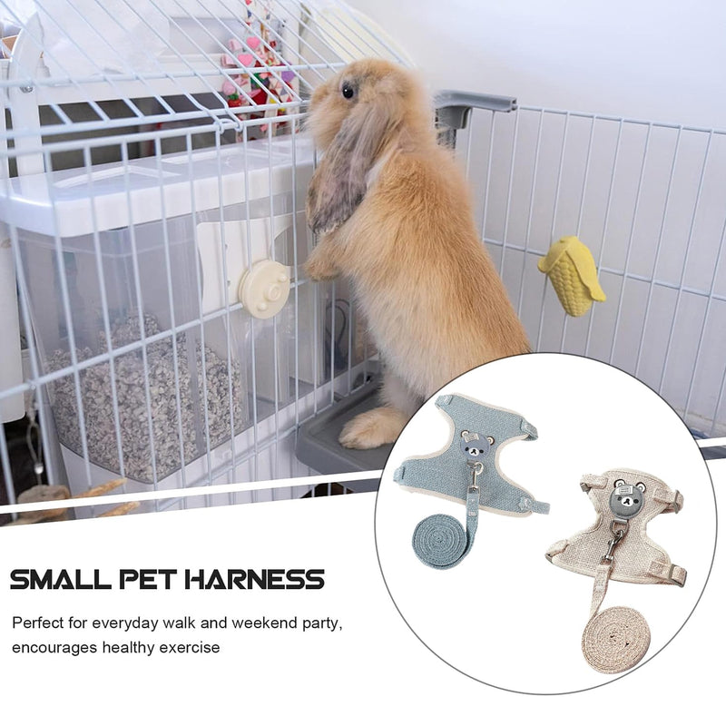 Taicols Pack of 2 Adjustable Leads for Rabbits, 120 cm Breathable Vest Harness, Soft Rabbit Harness, Cat Harness Pet Lead for Bunny Cat Hamster Pet Walking Outdoor (B) B - PawsPlanet Australia
