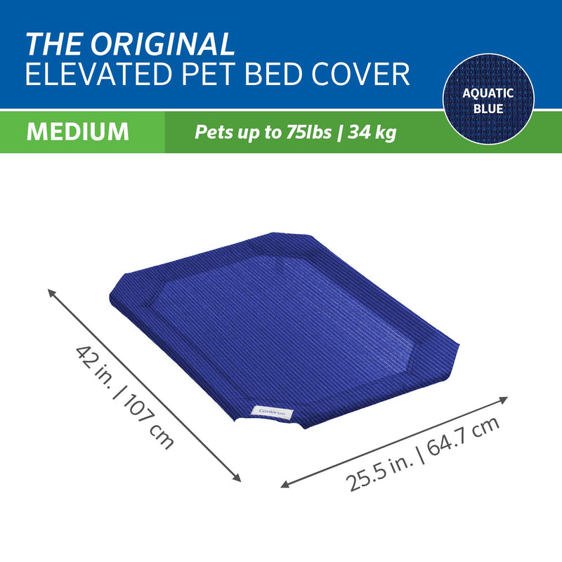 Coolaroo The Original Elevated Pet Bed Replacement Cover, Medium, Aquatic Blue - PawsPlanet Australia