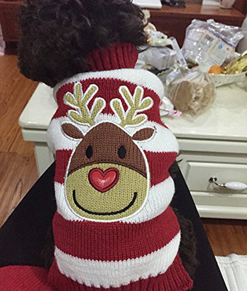 HAPEE Christmas Dog Sweater with Elk,Pet Cat Sweater Clothes M 13-ELK - PawsPlanet Australia