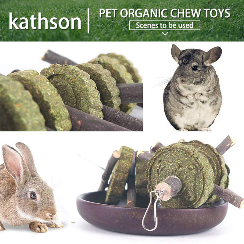 Bunny Chew Toys for Teeth Grinding, Chinchilla Treats Organic Bamboo Sticks Natural Fruitwood Branches for Rabbits Guinea Pigs Hamsters (Fruitwood Sticks+Alfalfa Cakes) 2pcs - PawsPlanet Australia