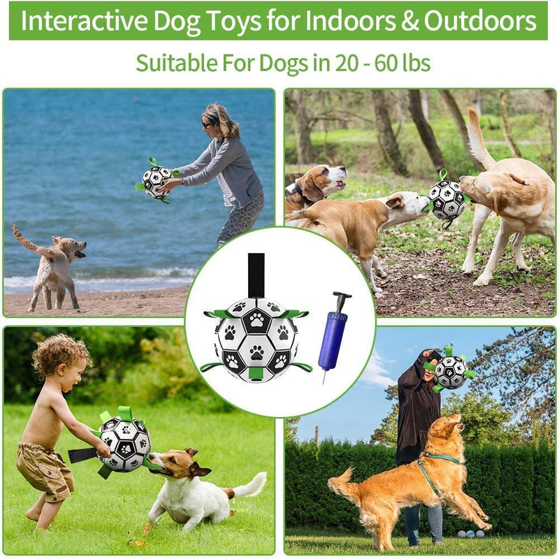 ZONJIE Pets Dog Toy Ball, Indoor-Outdoor Interactive Dog Soccer Ball With Easy Grab Tabs, Pet Exercise Game Ball IQ Training ball - PawsPlanet Australia