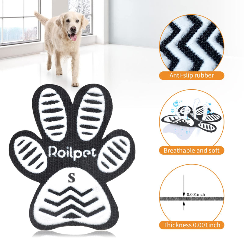 Roilpet Dog Slip Stopper Pads- Provide Your Dogs with Anti-Slip Traction from Slipping on Slippery Floors, Especially for Senior Dog for Indoors Wear 12 sets 48 pads S (1-5/8"x1-3/8", 4-10 lbs) - PawsPlanet Australia