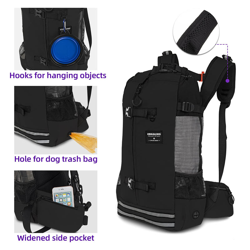 dojeep Pet Dog Carrier Backpack for Dog, Adjustable Pet Backpack Cat Dog Carriers Backpack Travel Bag, Breathable Mesh Pet Supplies Backpack for Dogs Cats (Medium, Black) Medium - PawsPlanet Australia