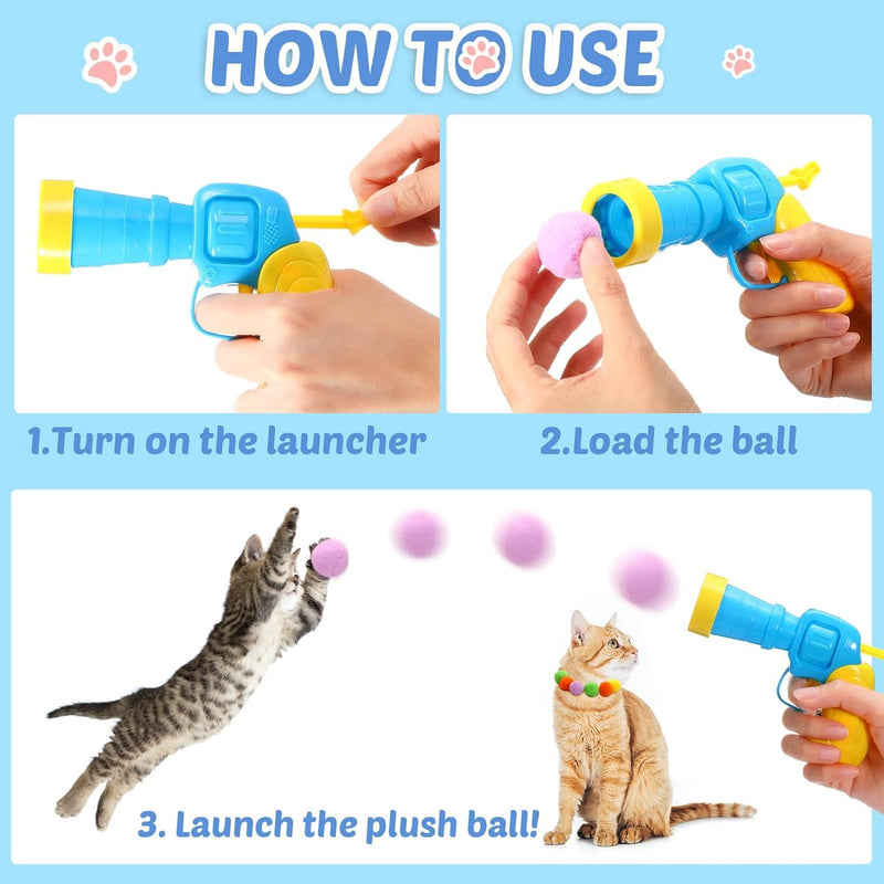 wosynm Cat Toy 50 Balls, Interactive Cat Toy, Cat Toy Ball Cat Toy Interactive Toy for Cats and Kittens, Silent Cat Toy for Indoor Cats - PawsPlanet Australia