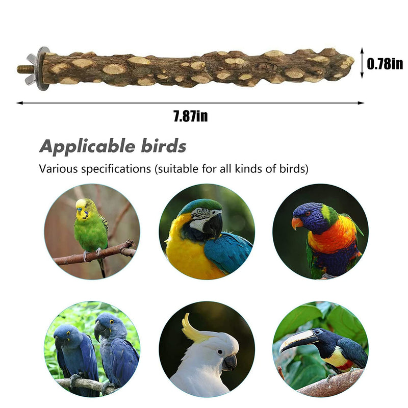 Hamiledyi Bird Perch Bird Stand Wood Parrot Branch Platform Toys Natural Prickly Stick Playground Paw Grinding Cage Accessories for Conures Macaws Finches Cockatiel Lovebirds Small Medium Birds 6PCS - PawsPlanet Australia