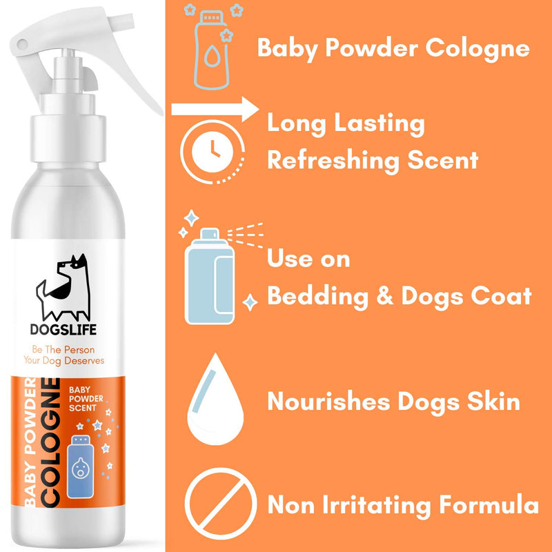 Baby Powder Dog Cologne | Replenishes, Deodorises & Conditions Coats | 2-in-1 Cologne & Conditioner | Natural Lasting Cologne For Dogs | 250ml Perfume Spray For Dogs & Puppies Baby Powder - PawsPlanet Australia