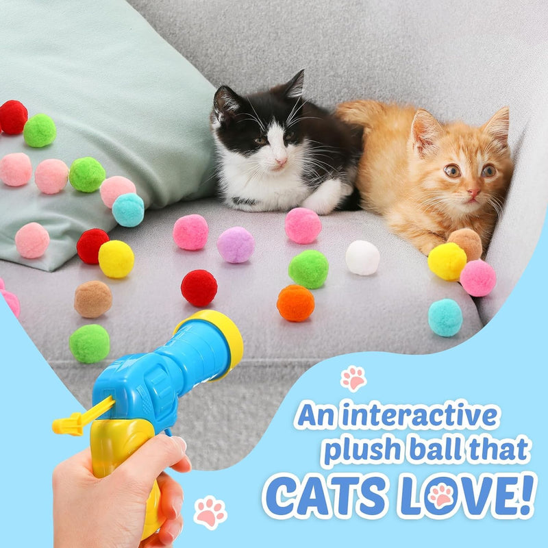 wosynm Cat Toy 50 Balls, Interactive Cat Toy, Cat Toy Ball Cat Toy Interactive Toy for Cats and Kittens, Silent Cat Toy for Indoor Cats - PawsPlanet Australia
