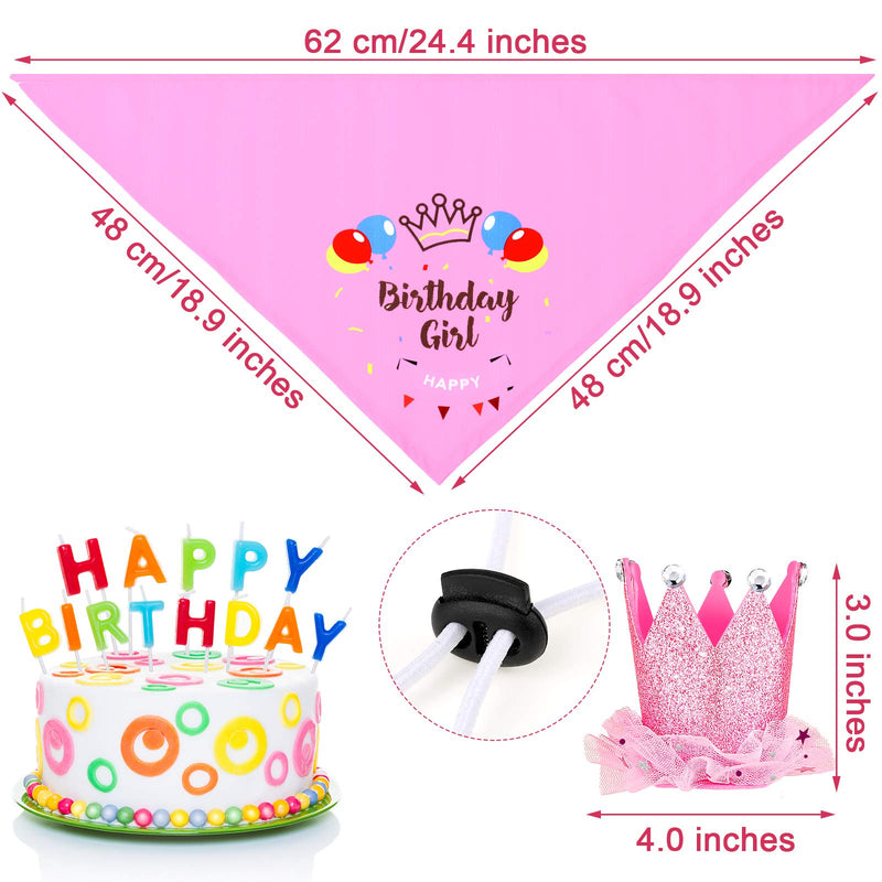 Ratar Dog Birthday Party Supplies Set Include 2 Pieces Dog Birthday Bandanas 2 Pieces Boy Girl Puppy Birthday Hats and 10 Pieces 0-8 Number Birthday Outfit for Small Medium Dog Pet (M, Blue, Pink, M) - PawsPlanet Australia