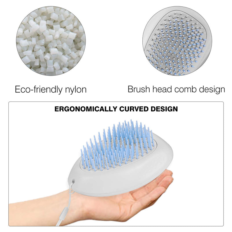 [Australia] - Dog Brush & Cat Brush with Hair Catching Screen, Self Cleaning Dog Slicker Brush for Shedding, Pet Grooming Comb with Long and Short Hair Dogs Blue 