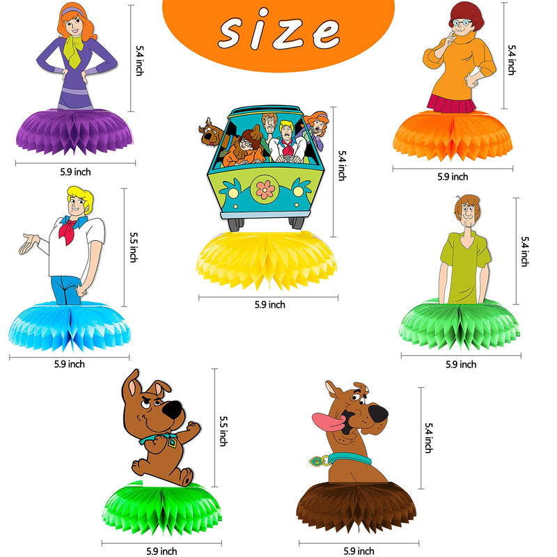 7Pcs Honeycomb Centerpieces for Scoob Doo Birthday Party Supplies, Party Decorations Double Sided Table Decorations Centerpieces Party Favors, Scoob Cake Topper Photo Booth Props Party Gifts - PawsPlanet Australia