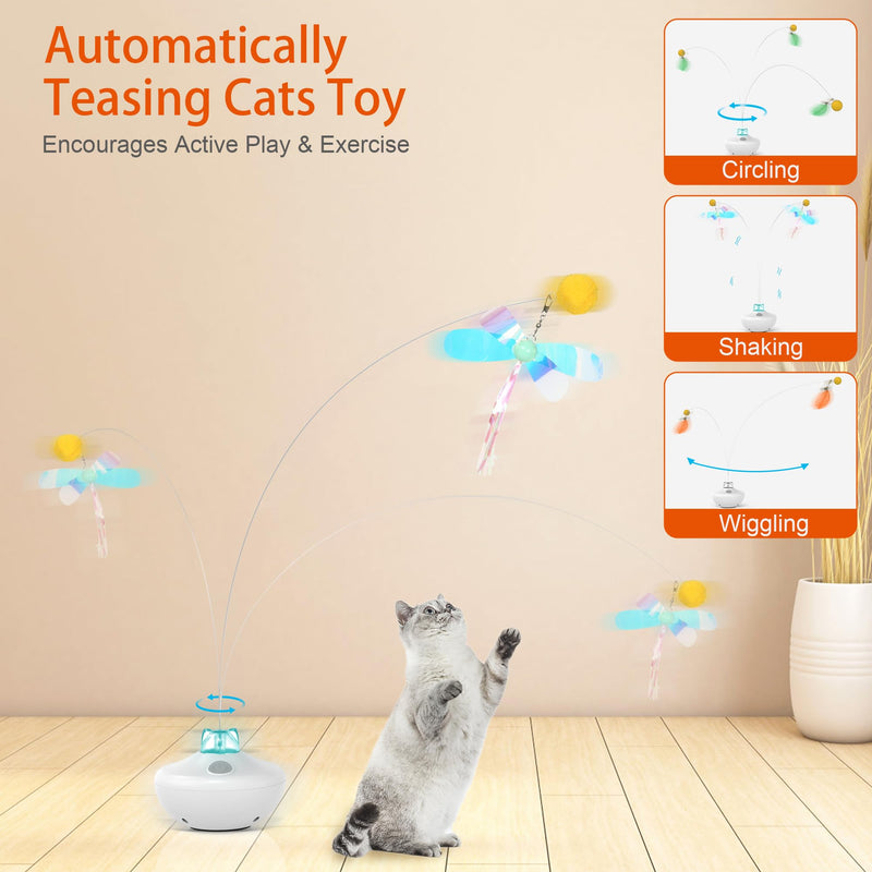 IOKHEIRA Interactive Cat Toy Electric Automatic Cat Toy for Indoor Cats, Self-employment Rechargeable with 360° Rotating & Cat Toy Intelligence Accessories - PawsPlanet Australia