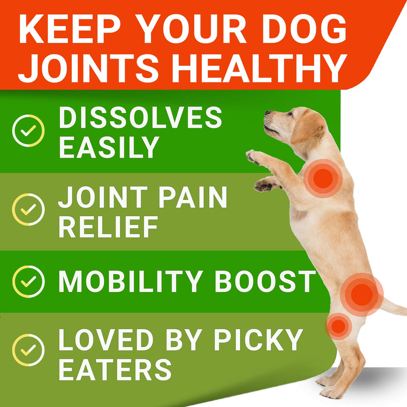 Glucosamine Tablets for Dogs - Joint Supplement w/ Omega-3 Fish Oil - Chondroitin, MSM - Advanced Mobility Chews - Joint Pain Relief - Hip & Joint Care - 120 Ct - Made in USA 120 Chewable Tablets - PawsPlanet Australia