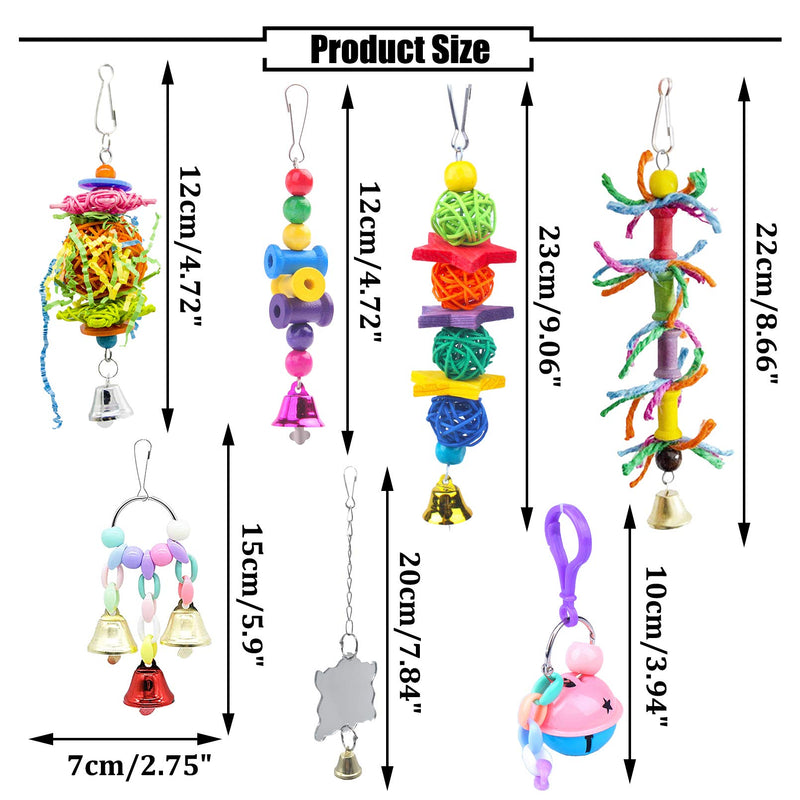 PINVNBY Bird Parrot Swing Chewing Toys Hanging Hammock Bell Pet Birds Cage Toys Wooden Perch with Wood Beads for Small Parakeets, Parrots, Conures, Love Birds, Cockatiels, Macaws, Finches 10 PACKS - PawsPlanet Australia