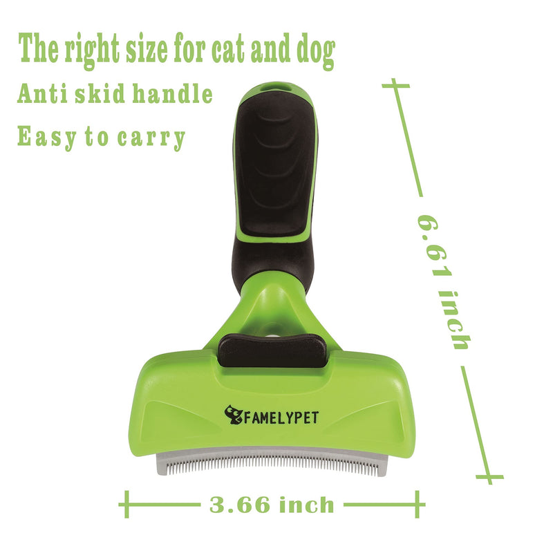 Famelypet Pet Self Clean Curved Deshedding Tool，effective loose undercoat hair removal，It is great for Dogs and Cats with Long,Medium,or Short Hair - PawsPlanet Australia