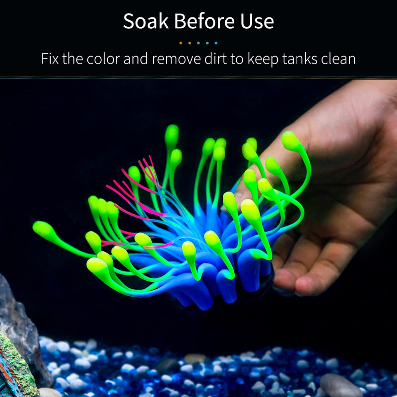 Uniclife Glowing Effect Gooseneck Coral Artificial Decoration Silicone Ornament for Fish Tank Aquarium Blue - PawsPlanet Australia