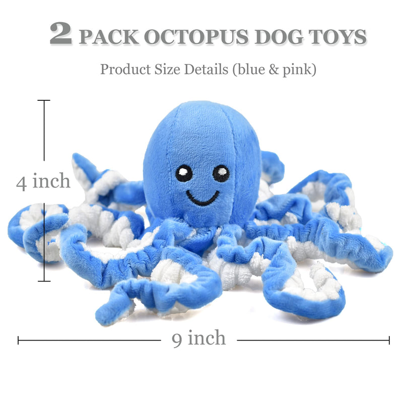 LECHONG Squeaky Dog Toys, Dog Toys for Large Dogs, Octopus Dog Toys with Spiky Ball Inside, Plush Puppy Dog Toys for Medium Small Dogs - PawsPlanet Australia