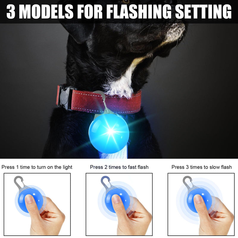 Pack of 7 dog light pendants, LED flashing light, dog collar pendant for dogs, cats, pet light collar with 3 flashing modes, safety light key chain for school bags, children, joggers - PawsPlanet Australia