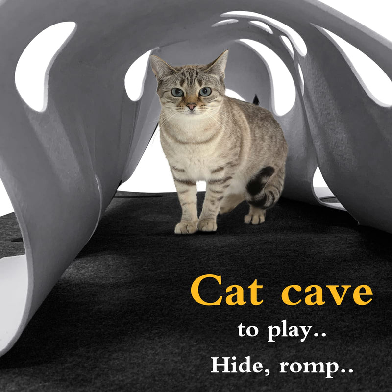 Cat toys and scratching mat, cat felt tunnel, play tunnel and lying mat for sleeping area, for intelligent play with your big cat and kitten - PawsPlanet Australia