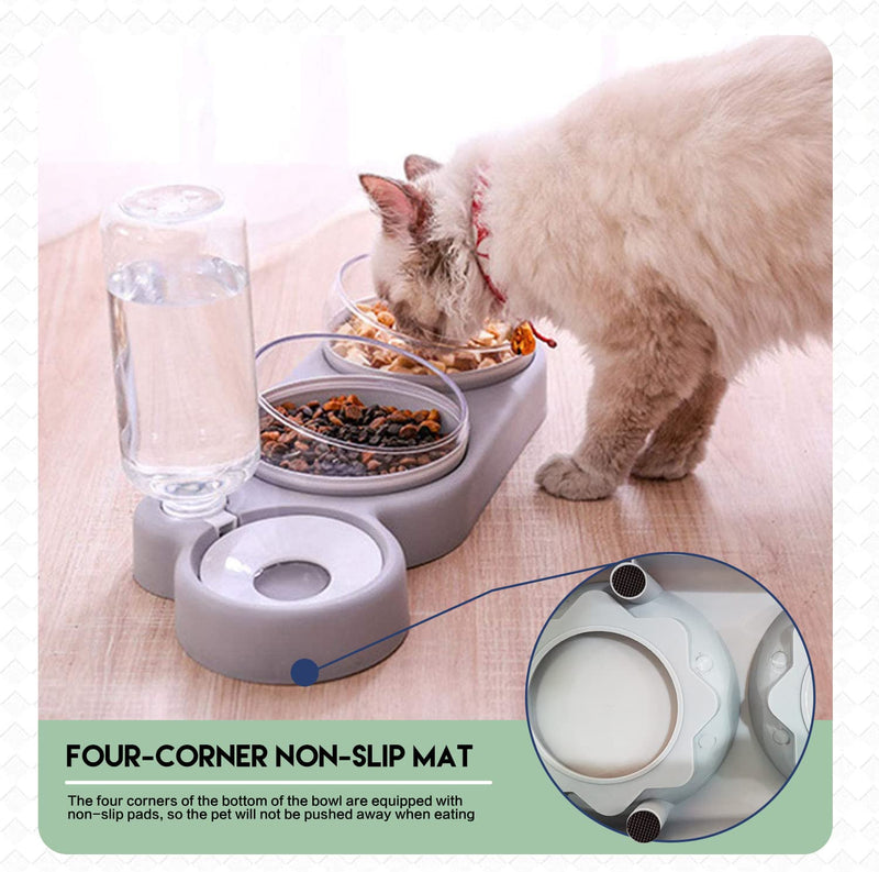 Cat Bowls,3-in-1 Pet Bowl,Cat Bowls With Stand Tilted 15°,Detachable Pet Bowl for Cats and Dogs,Anti-spill and Adjustable,Pet Food Bowl for Cats and Puppies,Water Bowl - PawsPlanet Australia