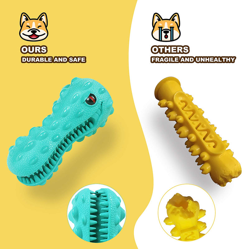 Dog Toothbrush Dental Oral Care Dog Toy for Teeth Cleaning Toothbrush Interactive Squeaky Toys for Medium Large Dogs Natural Rubber Dog Toothbrush Stick for Self Cleaning Toothbrush Toy by Chewing Blue - PawsPlanet Australia