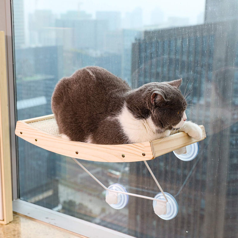 Lahas Cat Window Perch,Cat Bed,Hammock Window Seat,Cat Scratcher Toy Grey - PawsPlanet Australia