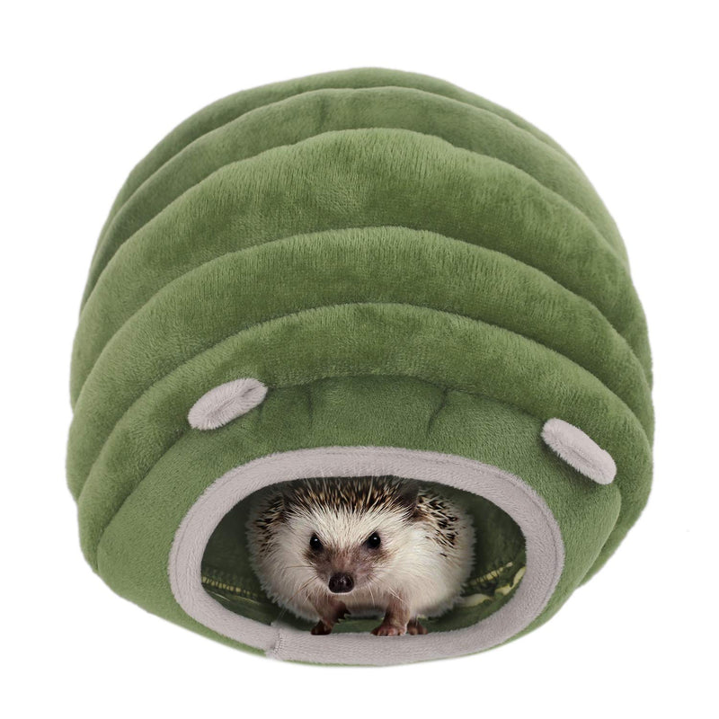 [Australia] - SAWMONG Hamster Guinea Pig Bed, Warm Cotton Caterpillar Shape Hideout Bed House for Hedgehog & Young Guinea Pig S Green 