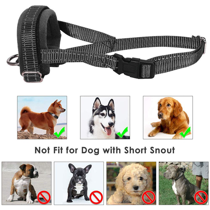 SlowTon Nylon Dog Muzzle, Dog Mouth Cover Adjustable Soft Padded Quick Fit Comfortable Muzzles for Medium Large Dog Outdoor Anti Biting Behavior Training Stop Chewing Barking Attach to Collar Small Black - PawsPlanet Australia