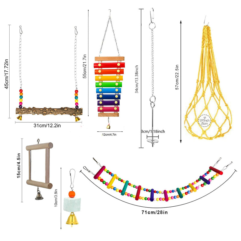 FANFX 7 Packs s Chicken Toys Set , Chicken Xylophone Toys for Hens, Chicken Bridge Swing Toys, Chicken Mirror Toys ,Chicken Pecking Toys and Vegetable Hanging Feeder for Chicken Coop - PawsPlanet Australia