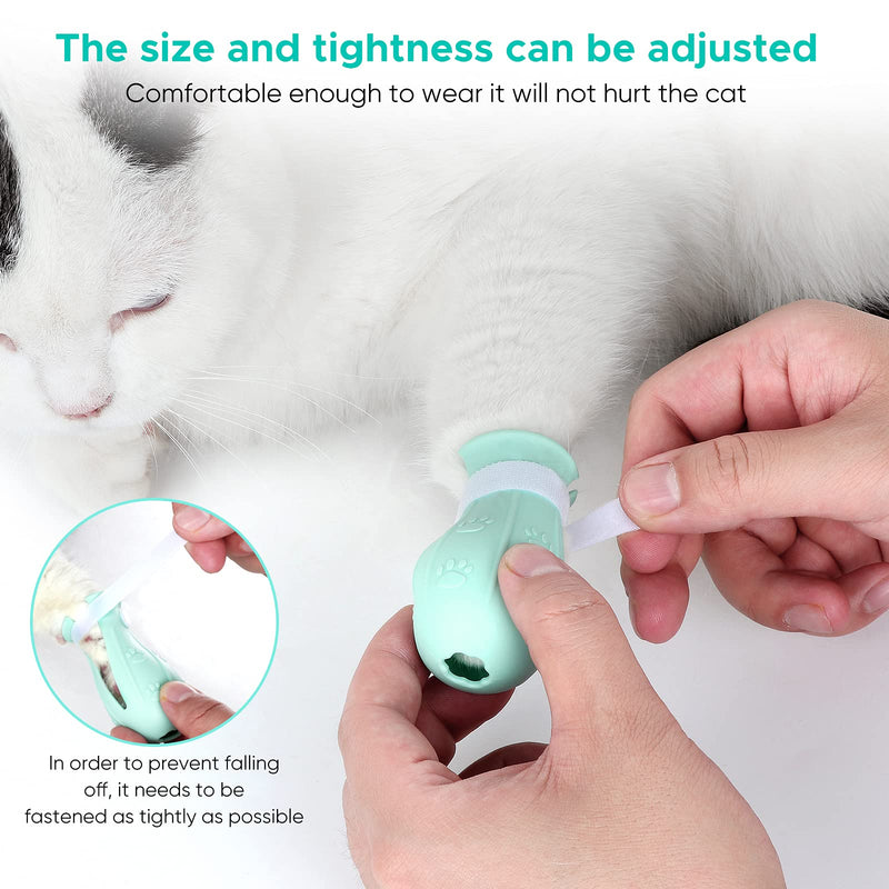 TenHoo Cat Bathing Bag with Calming Muzzle and Anti-Scratch Cat Shoes Silicone Boots, Puppy Dog Adjustable Multifunctional Anti-Bite Shower net Bag for Nail Trimming Bathing Home Pet - PawsPlanet Australia