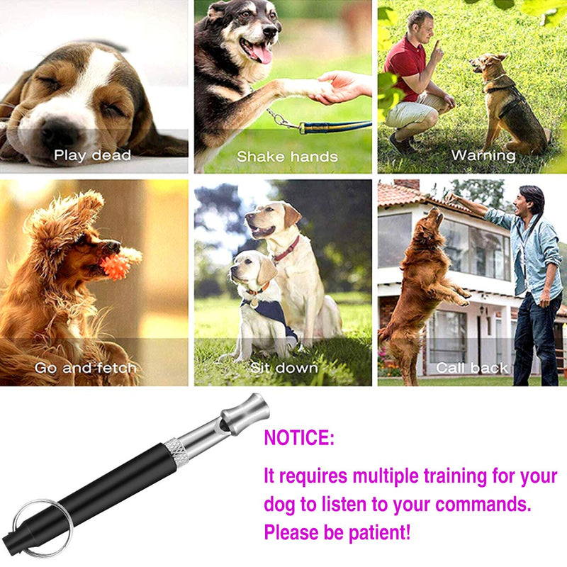 QIUDI Dog Whistle [2 Pack], Professional Ultrasonic Dog Training Whistle With Lanyard Neck Strap and Adjustable Frequencies Recall Training Assistant - PawsPlanet Australia