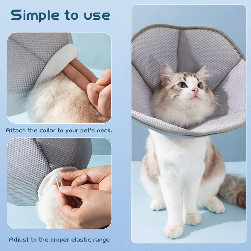 shallyong Cat Neck Brace, Cat Collar, Adjustable Neck Brace, Breathable Elizabethan Protective Collar Cat, Recovery of Cats and Small Dogs After Operations and Injuries S (Neck: 14-21cm) - PawsPlanet Australia