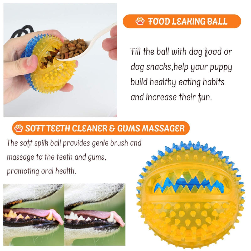 [Australia] - Wosweet Dog Chew Suction Cup Toys Interactive Dog Tug of War Toy Pet Aggressive Chewers, Multifunction Squeaky Toys Ball with Teeth Cleaning and Food Dispensing Features 