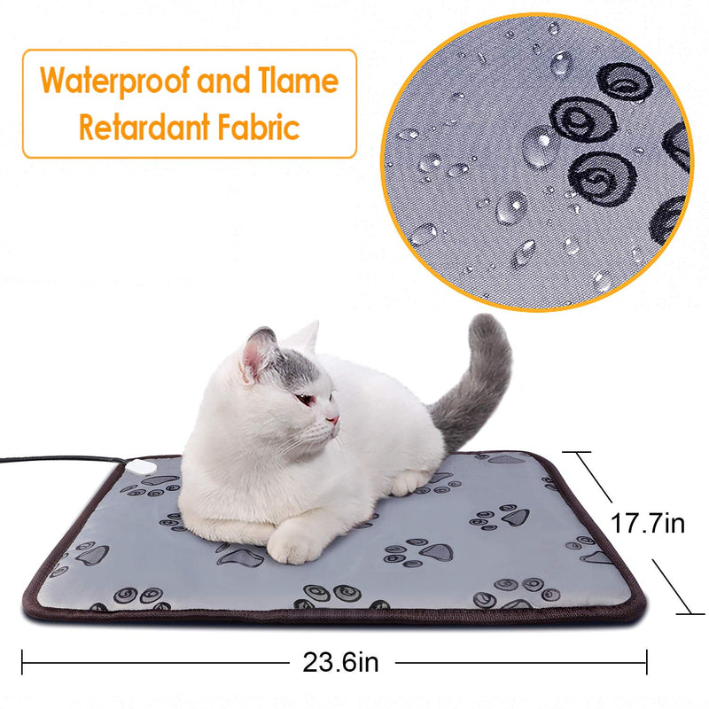 Hakkatronics Large Pet Heating Pad, Waterproof Dog Heating Mat with Chew Resistant Steel Cord, Auto Power Off, Soft Indoor Warming Pets Mat for Cats Dogs and Small Animals(23.6''x17.7'') - PawsPlanet Australia