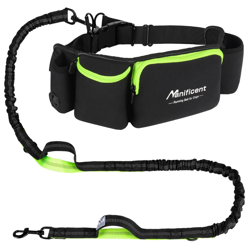 Manificent Hands Free Dog Leash for Medium Large Dogs, Wide Padded Waist Leash Bungee Leash Dog Running Leash for Dog with Reflective Stitching for Walks, Jogging, Running, Hiking, and Dog Training - PawsPlanet Australia