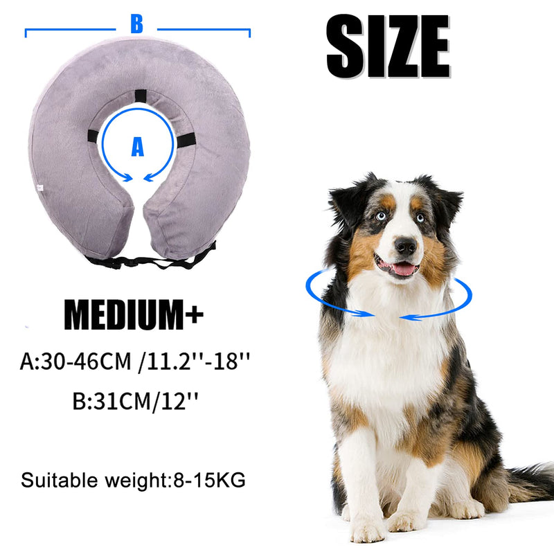 AILITRADE Pet Inflatable Basic Dog Collars for Medium Dogs, Comfy Pet Collar Dog Cone for Recovery M Grey - PawsPlanet Australia